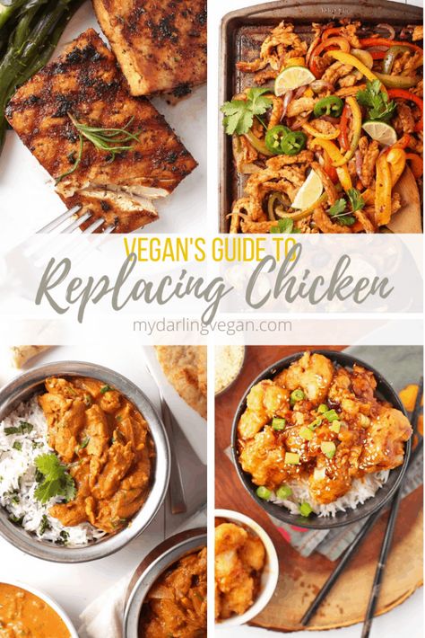 8 AMAZING Vegan Chicken Substitutes | My Darling Vegan Chicken Substitute, Vegetarian Substitutes, Tofu Chicken, Vegetarian Protein Sources, 10 Healthy Foods, Healthy Food Swaps, Gluten Free Vegetarian Recipes, Vegan Substitutes, Vegetarian Chicken