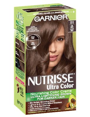 Ultra Color B1 - Cool Brown Garnier Hair Color Brown, Golden Brown Hair Dye, Hair Color For Warm Skin Tones, Lightening Dark Hair, Ash Blonde Hair Dye, Reddish Brown Hair Color, Garnier Hair Color, Cool Brown Hair, Cool Blonde Hair Colour