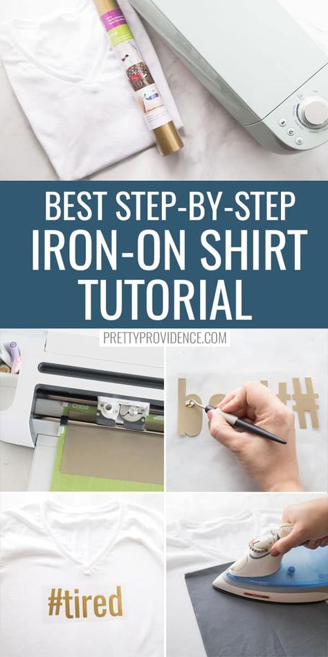 How to make shirts with iron on vinyl and a Cricut machine! This tutorial goes through every step, with photos and a video to help you! Perfect beginners Cricut project. You'll be a pro Cricut shirt maker after this! #cricutbeginners #beginnerscricut #ironon #irononvinyl #htv #irononshirt #cricutshirt #cricutshirtmaker #cricutmaker #cricutexploreair2 #cricutjoy #cricutproject #easycricut #cricuttutorial #htvtutorial #ironontutorial #makeashirt #makeshirts #tshirt #cricutcreated #cricutcrafts Cricut Clothing, How To Make Iron, Iron On Cricut, Cricut Iron On Vinyl, Make A Shirt, How To Use Cricut, Cricut Birthday, Shirt Tutorial, Diy Techniques