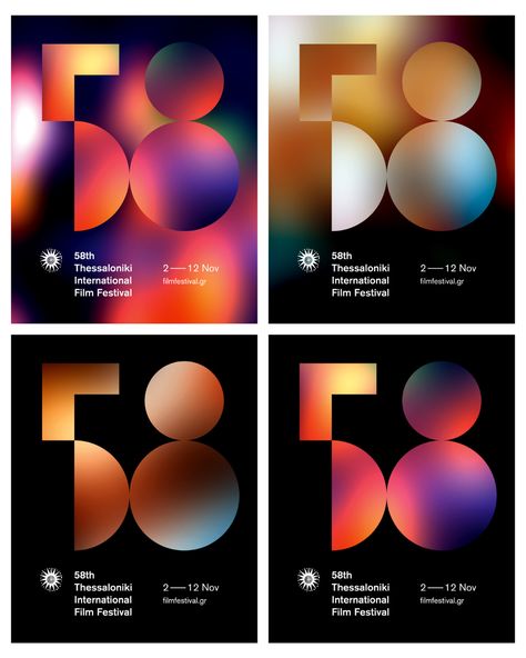 Graphisches Design, Poster Design Inspiration, Poster Layout, Gradient Design, Poster Designs, Grid Design, Thessaloniki, International Film Festival, Illustrations And Posters