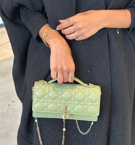 #bags #bagsandpurses #dior #fashion #aesthetic #abaya Luxury Chic Green Shoulder Bag, Luxury Designer Green Bag, Dior Green Bag, Aesthetic Abaya, Green Christian Dior Bag, Luxury Green Bag With Chain, Ethereal Green, Luxury High-end Green Shoulder Bag, Dior Green