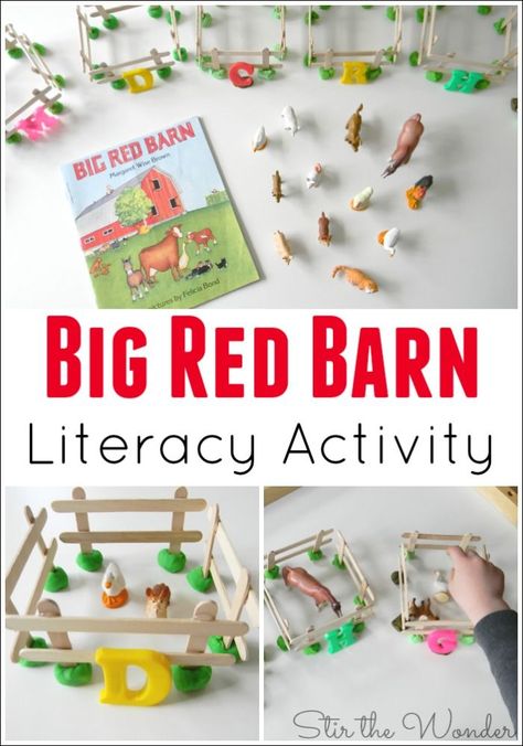 Big Red Barn Literacy Activity- Matching farm animals to their letter sounds! A fun literacy activity for preschoolers! Farm Unit Preschool, Farm Lessons, Farm Animals Activities, Farm Theme Preschool, Activity For Preschoolers, Farm Unit, Big Red Barn, Farm Animals Theme, Farm Preschool