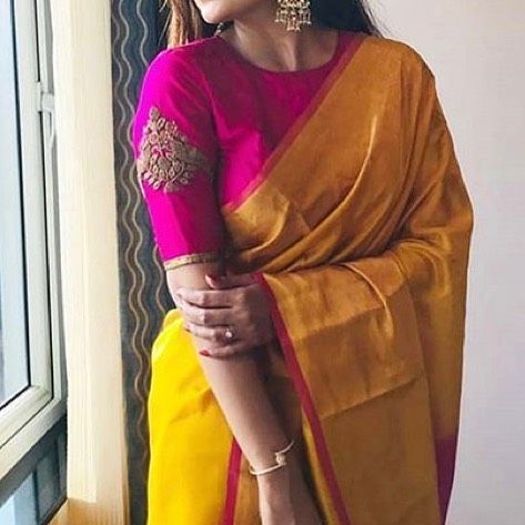 Instagram post by Latest Blouse Designs • Apr 3, 2019 at 2:42pm UTC Yellow Sarees, Latest Blouse Designs, Sari Design, Pattu Saree Blouse Designs, Best Blouse Designs, Saree Blouse Neck Designs, Blouse Design Images, Sari Blouse Designs, Indian Saree Blouses Designs