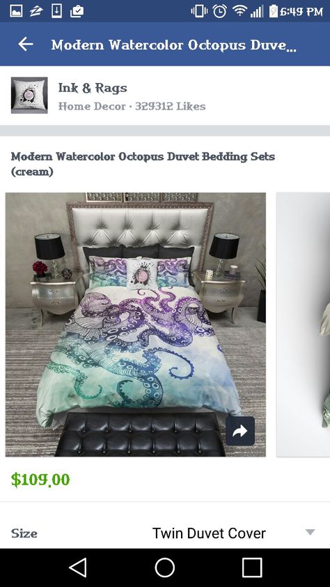 Ink and rags watercolor octopus bedding set Octopus Bedding, Watercolor Octopus, Modern Watercolor, Master Bedding, Bed Set, Octopus, Bedding Set, Duvet, Room Decor