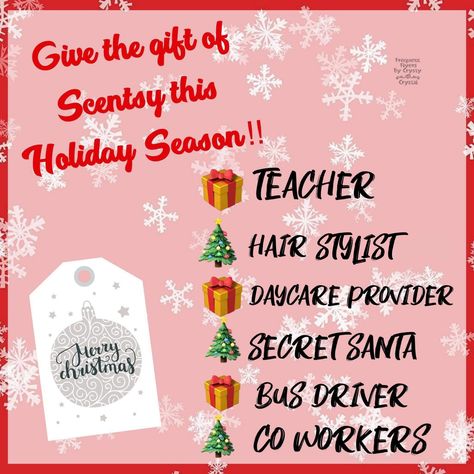 Scentsy In Person Party Ideas, Scentsy Mystery Bag Ideas Christmas, Scentsy Holiday Gift Ideas, Scentsy Christmas Gift Ideas, Scentsy Giveaway, Christmas Party Giveaways, Scentsy Gift Ideas, Scentsy Gifts, Scentsy Display