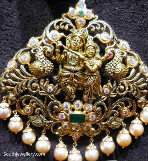 Radha Krishna Dollar Gold, Radha Krishna Locket Gold, Radha Krishna Locket, Pendents Gold, Nakshi Pendant, Pendent Designs, Krishna Pendant, Pendent Gold, Jewellery South Indian