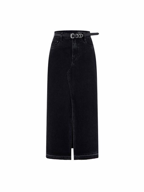 Black Denim Long Skirt, Outfits With Black Skirt Long, Black Jeans Skirt, Black Denim Maxi Skirt, Long Skirt Jeans, Modest Spring Outfits, Denim Skirt Black, Black Skirt Outfits, Black Jean Skirt