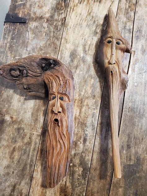 Wood Spirit Carving, Carved Wood Art, Old Man Face, Dremel Carving, Face Carving, Wood Spirit, Man Face, Wall Art Unique, Beach Wood