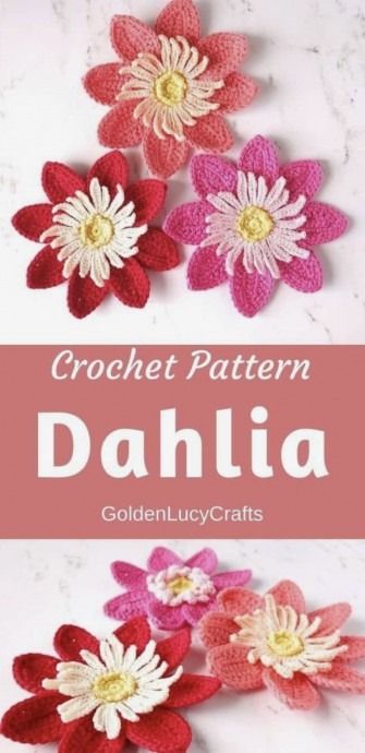 Beautiful Dahlia Flower Diy Blanket, Blanket Diy, Diy Activities, Dahlia Flower, Flowers And Leaves, Crochet Yarn, Crochet Flowers, Dahlia, Crochet Hooks