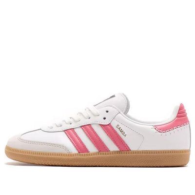 (WMNS) adidas Samba OG 'Rose Tone' JI2013 Pink And White Sambas, Love Shack Fancy Sambas, Adidas Sambas Pink, Sambas Colorful, Pink Sambas Adidas, Pink Adidas Samba, Addis Samba, Womens Sambas, Cute Sambas