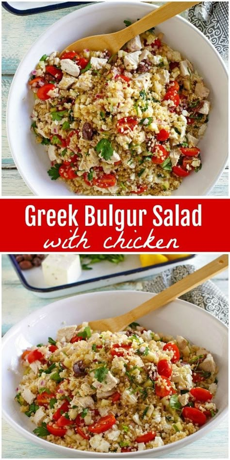 Bulgar Wheat Recipes, Bulgar Recipes, Unique Salad Recipes, Bulgur Wheat Recipes, Bulgur Recipes, Chicken Greek, Bulgar Wheat, Unique Salad, Bulgur Wheat