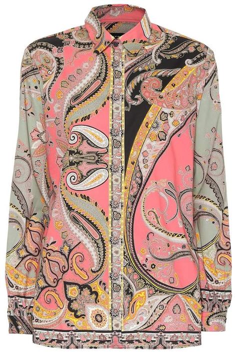 Etro Paisley-printed stretch-cotton shirt Etro Paisley, Paisley Print Shirt, Paisley Fashion, Pattern Shirt, Crisp White Shirt, Designer Shirts, Shirts For Women, White Shirts, Poplin Shirt