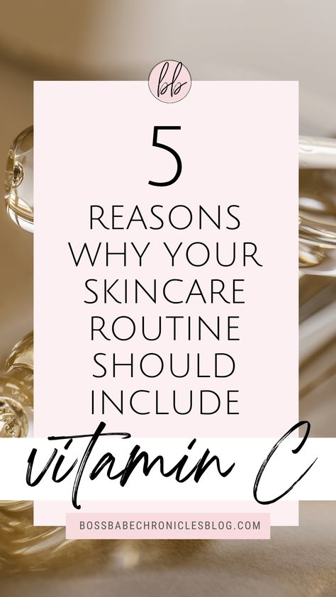 Exploring the importance of using a vitamin C serum in your skincare. Vitamin C has a ton of benefits for the skin- here are 5 of those benefits. What Is Vitamin C Serum Good For, Benefits Of Vitamin C For Skin, Vitamin C Skin Benefits, Vitamin C Benefits Skincare, Benefits Of Vitamin C Serum, Vitamin C For Face, Vitamin C Serum Benefits, Skincare Vitamin C, Facial Benefits