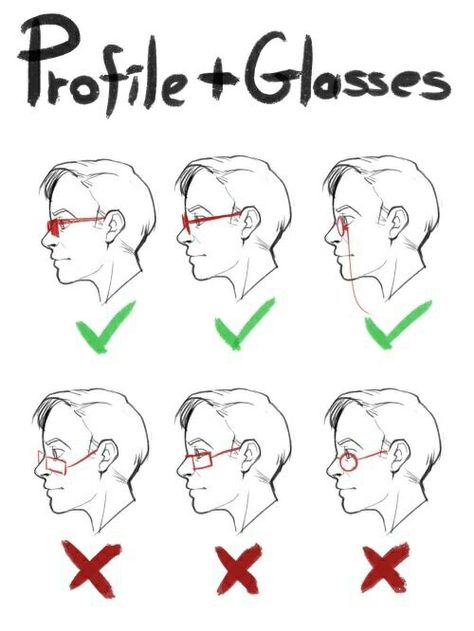 Glasses from the side How To Draw Glasses, Drawing Hair, Drawing Faces, Gesture Drawing, Poses References, Guided Drawing, Anatomy Reference, Drawing Clothes, Drawing Tutorials