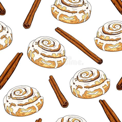 cinnamon rolls drawing - Google Search Cinnamon Rolls Drawing, Japanese Candles, Engagement Photo Props, Desserts Drawing, Beverage Poster, Sweet Corner, Recipe Drawing, Dessert Packaging, Mini Cakes Birthday