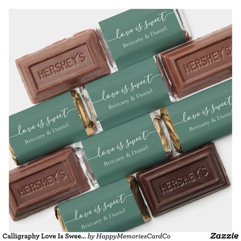 Calligraphy Heart, Chocolate Candy Bars, Sage Green Baby Shower, Wedding Mint, Wedding Mint Green, Hershey Miniatures, Hershey's Chocolate, Candy Wedding Favors, Wedding Chocolate