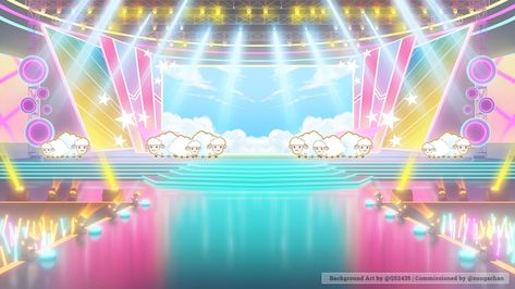 Anime Stage Background, Stage Background Aesthetic, Gacha Backgrounds Outside, Castle Background, Anime Idol, Anime Places, Stage Background, Anime Black Hair, Disney Fun Facts