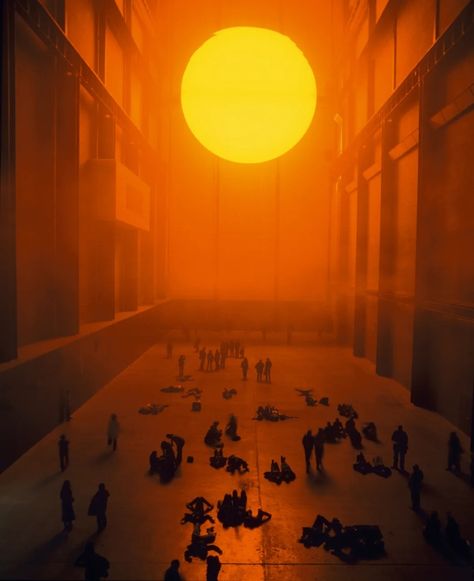 The weather project • Exhibition • Studio Olafur Eliasson The Weather Project, Turbine Hall, Studio Olafur Eliasson, Experiential Art, Icelandic Artists, The Tate Modern, Weather Projects, Light Art Installation, Olafur Eliasson