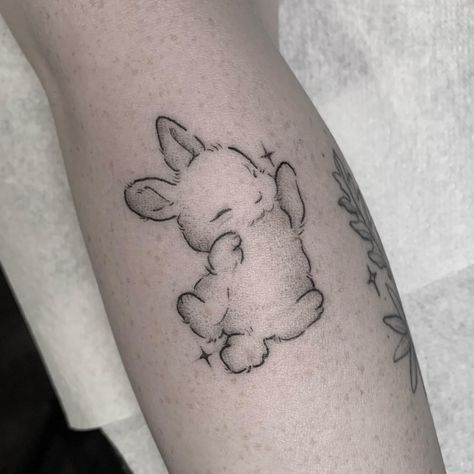 Lil bunny for @atelier_amy in spirit of Easter🥹🤍🤍🤍 Had so much fun doing this and would love to do… | Instagram Cute Animal Tattoos, Bunny Tattoo, Bunny Tattoos, Ribbon Tattoos, Rabbit Tattoos, Small Pretty Tattoos, Cute Little Tattoos, Cartoon Tattoos, Dainty Tattoos