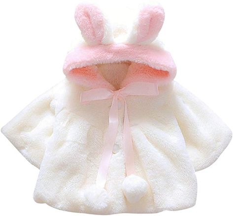 CHIC-CHIC Newborn Infant Baby Girl Faux Fur Warm Winter Hooded Cape Cloak Hoodie Coat (0-6 months, Off-white): Amazon.co.uk: Clothing Cloak Jacket, Winter Cloak, White Fur Coat, Girls Fur, Cherry Baby, Warm Clothes, Girl Sleeves, Hoodie Coat