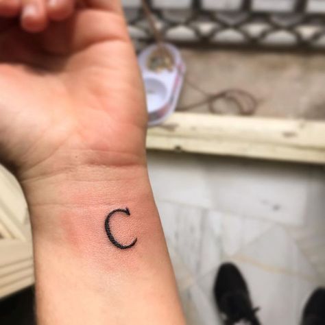 C Letter Tattoo, Letter C Tattoo, Tattoo Letters, Baby Tattoo Designs, Letter Tattoo, C Letter, Bunny Tattoos, C Tattoo, Cool Tattoo