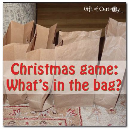 What's in the bag? is a quick, simple, and inexpensive Christmas game that can be played by kids of all ages || Gift of Curiosity Geek House, Xmas Games, Fun Christmas Party Games, Inexpensive Christmas, Christmas Games For Kids, Fun Christmas Games, Christmas Games For Family, Family Christmas Party, Christmas Game