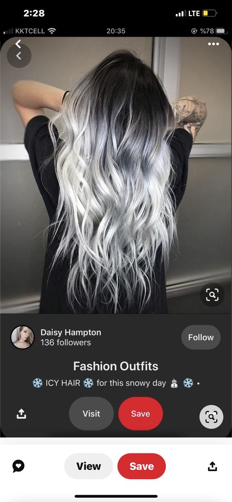 Dark To Silver Balayage, Black And Ash Blonde Balayage, White Blonde Bayalage On Brown Hair, Ice Hair Color Icy Blonde Dark Roots, Dark Root Silver Hair, Dark Brown With Silver Balayage, Platinum Grey Balayage, Black Shadow Root Platinum Blonde, Icy Hair Dark Roots