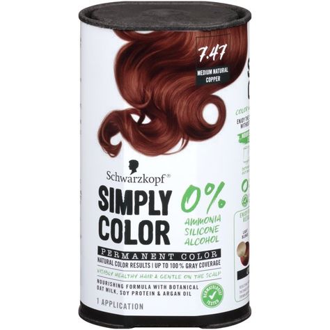 Schwarzkopf Simply Color Permanent Hair Color, 7.47 Medium Natural Copper - Walmart.com Schwarzkopf Hair Colour, Hazelnut Hair Color, Chocolate Cherry Hair Color, Chocolate Cherry Hair, Hazelnut Hair, Schwarzkopf Hair Color, Cherry Hair Colors, Hair Growth Secrets, Cherry Hair