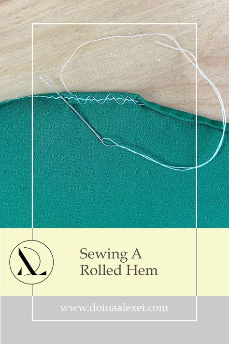 How To Hem A Shirt By Hand, Hand Sew Dress, Hand Hemming, Hem By Hand, Hemming By Hand Stitches, Rolled Hem By Hand, Rolled Hem Hack, Hand Sewing Hems Stitches, How To Do A Rolled Hem