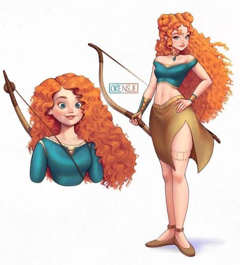 Modern Merida, Brave Characters, Brave Movie, Kawaii Logo, Princess Merida, Disney Jasmine, Disney Brave, Merida Brave, Disney Princess Fashion