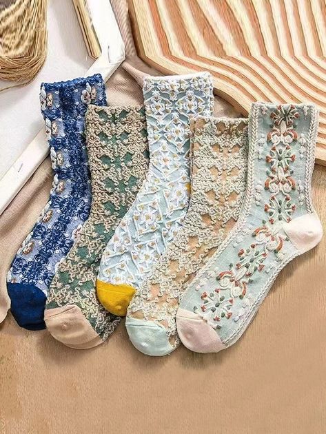 Boho Socks, Embroidered Socks, Flower Socks, Floral Socks, Invisible Socks, Lace Socks, 자수 디자인, Cute Socks, Calf Socks