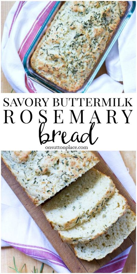 Buttermilk Quick Bread, Bread With Cheese, Savory Bread Recipe, Buttermilk Bread, Quick Bread Recipe, Rosemary Bread, Buttermilk Recipes, Cloud Bread, Sutton Place