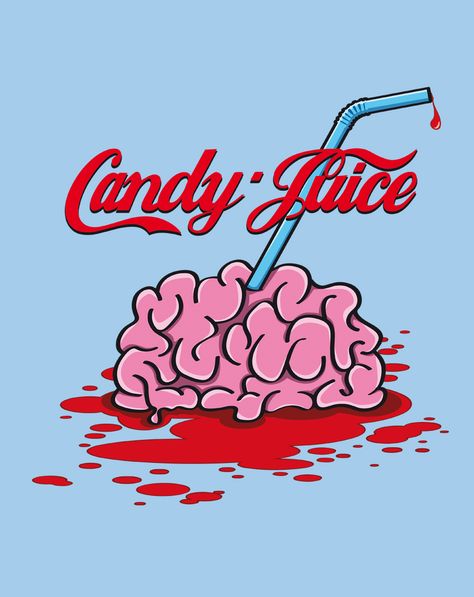 Candy Juice  #coke, #brain, #juice, #blood Brain Juice, Bright Illustration, Podcast Logo, Logo Ideas, Health Problems, Art Illustration, Peace Gesture, Podcast, Psychology