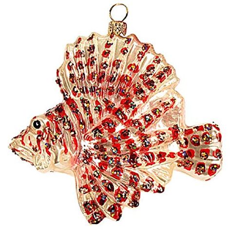 Pinnacle Peak Trading Company Lionfish Polish Glass Christmas Tree Ornament Fish Animal Sea Life Decoration Fish Christmas Tree, Sea Ornaments, Fish Ornaments Christmas, Goldfish Ornament, Weird Ornaments, Ocean Christmas Ornaments, Fashion Christmas Tree, Sea Life Decor, Polish Christmas