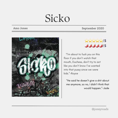 Sicko Amo Jones Book, Bully Romance Books, Amo Jones, College Romance Books, Bully Romance, Spicy Romance, Fiction Books Worth Reading, College Romance, Read Books Online Free