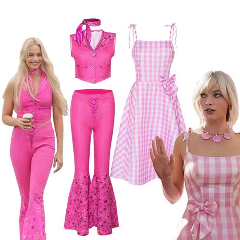 Pink Barbie Costume, Pink Outfit Set, Barbie Halloween, Barbie Sets, Pink Costume, Barbie Costume, Pink Dress Women, Pink Barbie, Movies Outfit