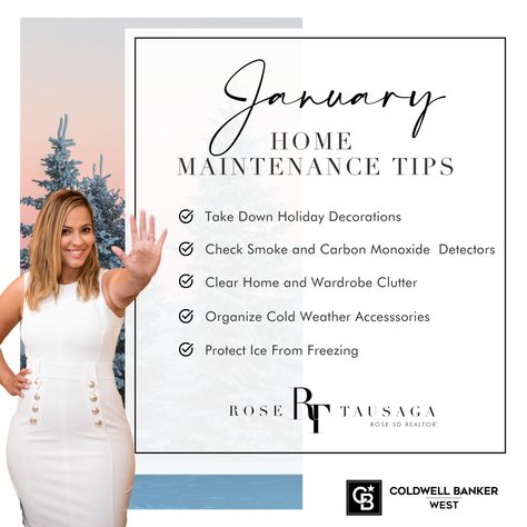 January Realtor Posts, January Real Estate Marketing Ideas, January Real Estate Posts, New Year Real Estate Marketing, January Home Maintenance, Realtor Posts, Monthly Reminders, New Year New Home, New Year New Goals