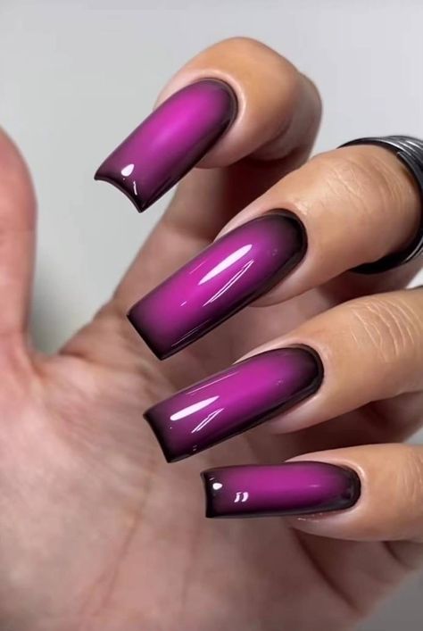 Acrylic Nail Ideas, Shape Nails, Black Acrylic Nails, Airbrush Nails, Awesome Nails, Edgy Nails, Coffin Shape, Nail Stuff, Coffin Shape Nails