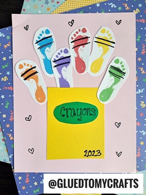 Infant Crafts For Back To School, Back To School Projects For Infants, Color And Shape Activities For Infants, Color Art Projects For Toddlers, Shape Crafts For Infants, Crayon Art For Toddlers, Back To School Activities For Infants, Shapes And Colors Infant Art, Infant Crafts Fall