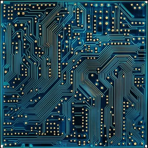 ↑↑↑ Larger size on website 🔸 The image shows a close-up of a circuit board. The board is a dark blue color, and the circuit lines 🔸 From Midjourney AI Image Microchip Illustration, Microchip Art, Electronics Wallpaper, Circuit Board Design, Computer Chip, Face Accessories, Electronics Circuit, Dark Blue Color, Circuit Board