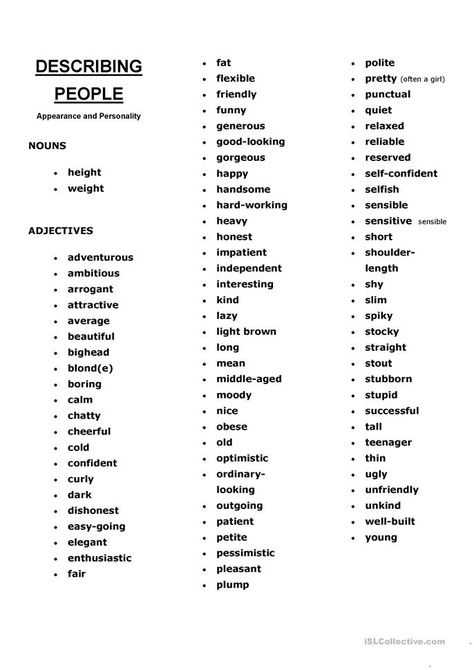 Words To Describe People Personality, How To Describe A Character's Appearance, Descriptive Words For People, Adjectives To Describe Personality, Describing People, Words To Describe People, Describing Words, Writing Dialogue Prompts, Creative Writing Tips