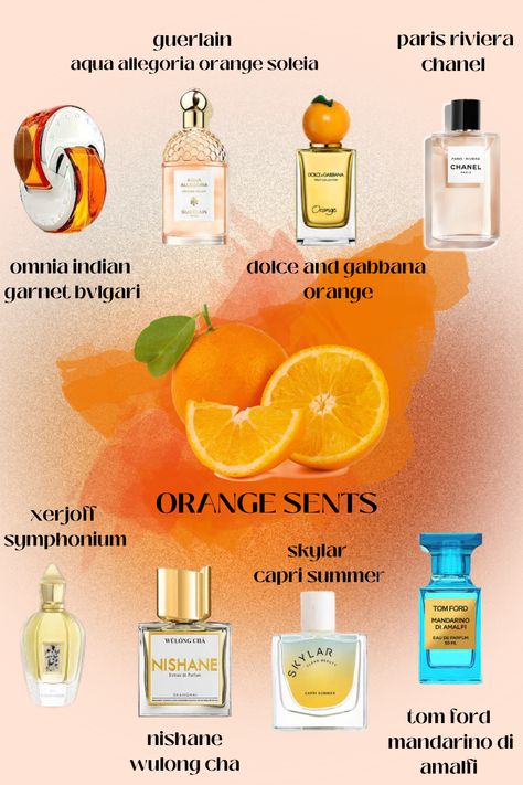 1. Omnia Indian Garnet by Bvlgari: Luxurious and exotic. 2. Guerlain Aqua Allegoria Orange Soleia: Lively citrus freshness. 3. Dolce & Gabbana Orange: Fruity and vibrant. 4. Paris Riviera by Chanel: Elegant French sophistication. 5. Xerjoff Symphonium: Opulent and captivating. 6. Nishane Wulong Cha: Fragrant tea journey. 7. Skylar Capri Summer: Effortlessly inviting. 8. Tom Ford Mandarino Di Amalfi: Luxurious citrus elegance. Guerlain Orange Soleia, Citrus Perfumes For Women, Skylar Fragrance, Citrus Perfume For Women, Lemon Perfume, Perfume Orange, Orange Perfume, Capri Summer, Fragrance Quote