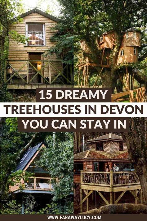 From treehouses with hot tubs to treehouses with amazing views, here are 15 dreamy treehouses in Devon you need to stay in! Click through to read more... Treehouse Airbnb, Hotel Ideas, Childhood Dreams, Dream Vacations Destinations, Travel Spots, Beautiful Travel, Travel Articles, Global Travel, Travel Pins