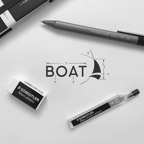 logodailyBOAT Follow @logodaily⠀ Logo Design By @lecart Boat Logo, Typo Logo Design, Logo Desing, Inspiration Logo Design, Logo Sketches, Logo Process, Professional Business Card, Minimalist Business Logo, Minimalist Business