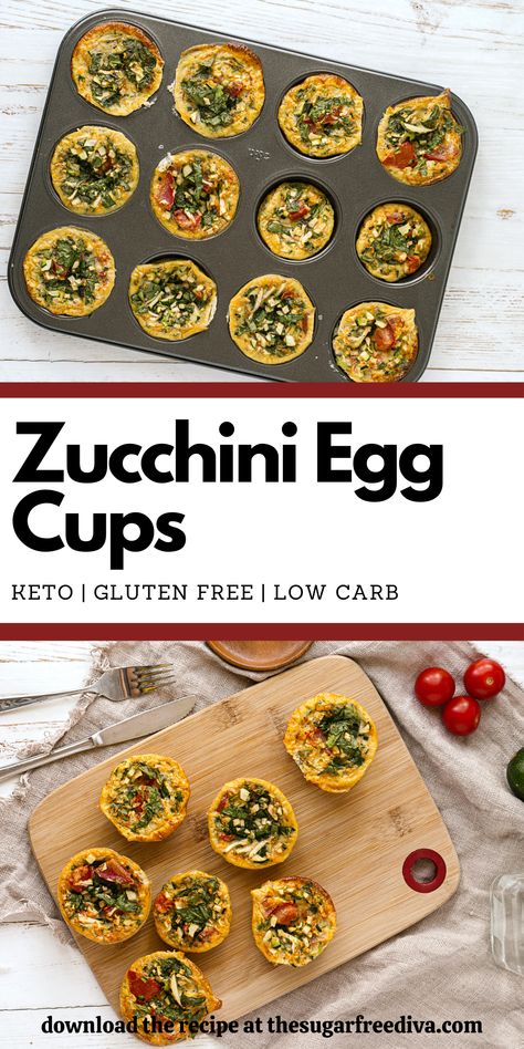 Zucchini And Roasted Pepper Egg Bites, Zucchini Egg Bites, Zucchini Egg Muffins, Ham Egg Bake, Veggie Egg Muffins, Ham Egg Cups, Vegetable Breakfast, Zucchini Egg, Zucchini Cups