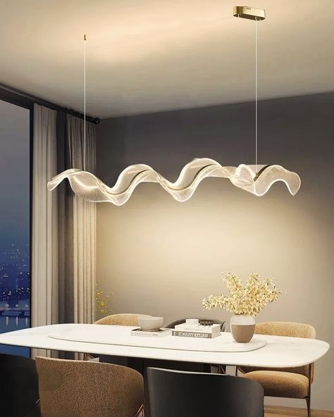 Acrylic Ribbon Chandeliers Led Hanging Light. Linkinbio. Hanging Light Dining Table, Minimalistic Lighting, Ribbon Chandelier, Dining Table Chandelier, Kids Light, Lighting Design Interior, Decorative Lighting, Table Lamp Sets, Kids Lighting