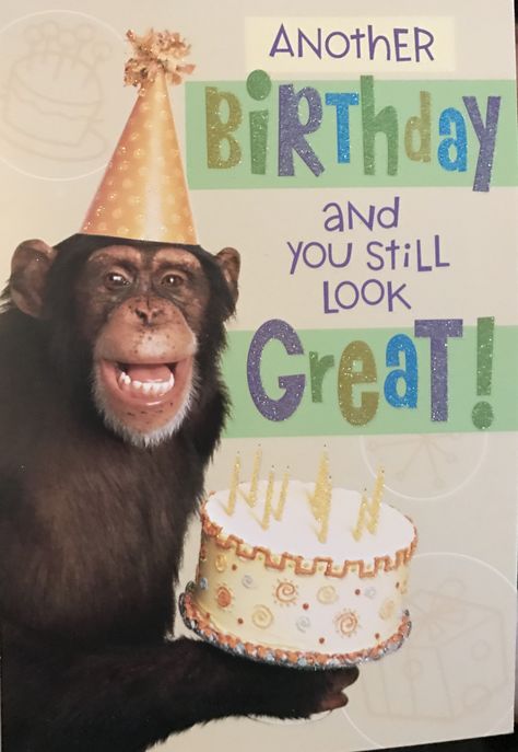 Funny Happy Birthday Wishes Funny Happy Birthday Wishes For Men, Monkey Birthday Card, Happy Birthday Sister Funny, Happy Blessed Birthday, Birthday Monkey, Birthday Wishes For Men, Happy Birthday Black, Funny Happy Birthday Wishes, Happy 7th Birthday