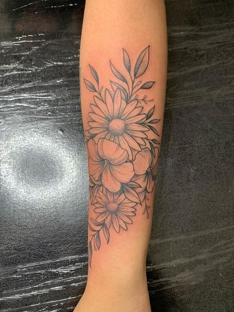 Forearm Mandala Tattoo, Wrap Around Wrist Tattoos, Daisy Flower Tattoos, Lower Arm Tattoos, Tattoo Coverup, Cowgirl Tattoos, Rose Shoulder Tattoo, Magic Runes, Wrap Tattoo