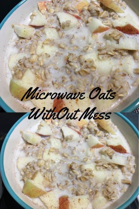 how to microwave oatmeal without boiling over Quaker Oats Oatmeal, Rolled Oats Recipe, Cook Oatmeal, Microwave Oatmeal, Microwave Apples, Oatmeal How To Make, Easy Baked Apples, Quaker Instant Oatmeal, Easy Oatmeal Recipes