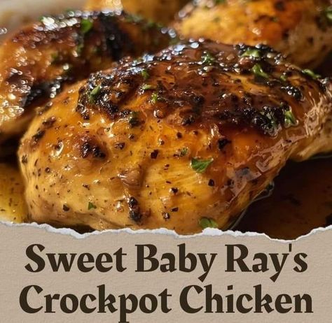 Chicken Breast Crockpot Recipes Easy, Sweet Baby Rays Crockpot Chicken, Sweet Baby Rays Bbq Sauce, Chicken Delight, Baby Ray, Sweet Baby Ray, Chicken Tender, Recipes Sweet, Mexican Recipes